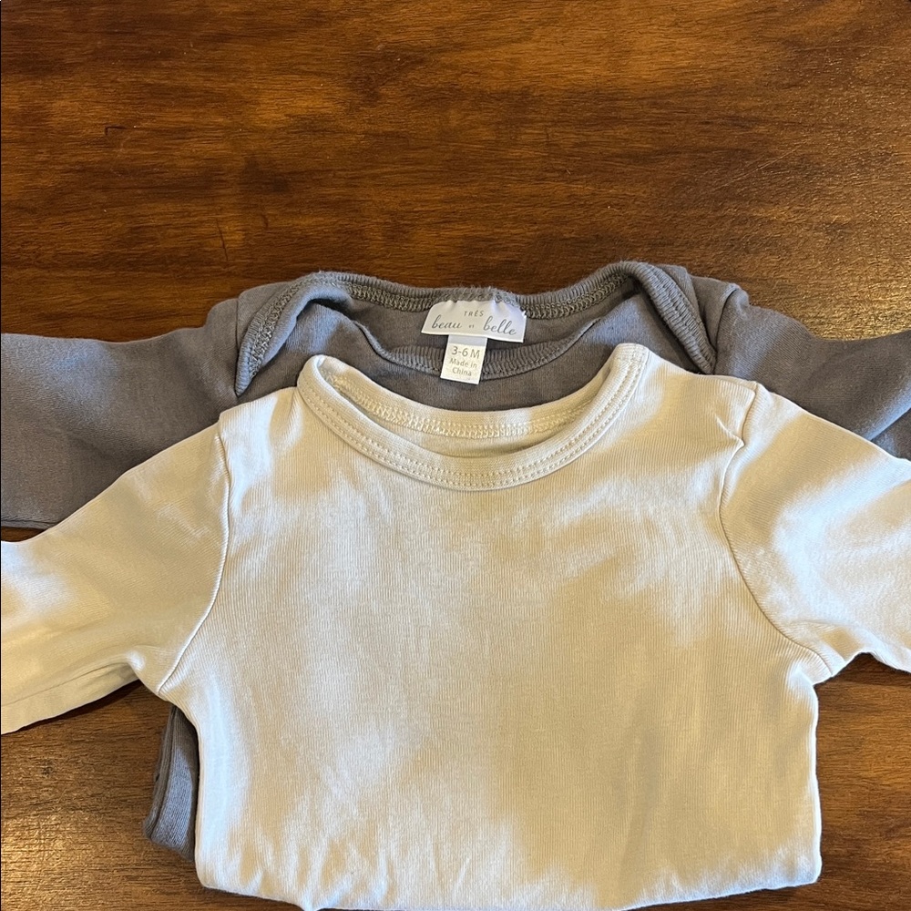3-6 neutral baby long sleeve bodysuits